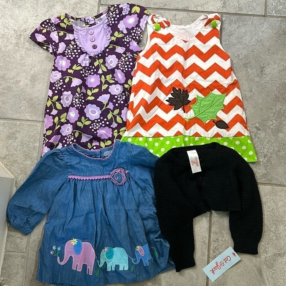 Bundle Of 4 Girls Dress & cardigan